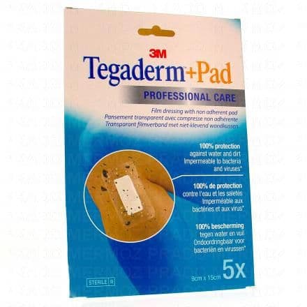 3M Tegaderm +Pad - Professional care - Pansement transparent avec compresse 5 pansements 9cm x 15cm