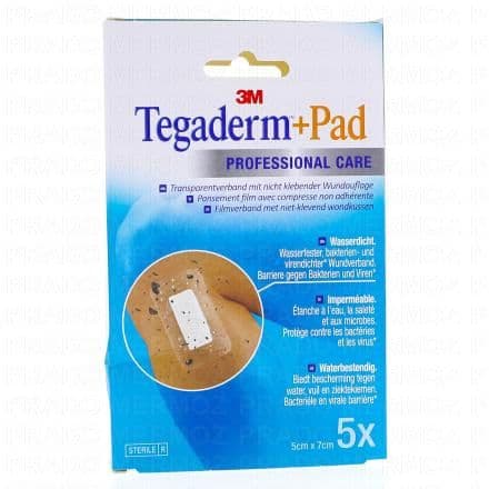 3M Tegaderm +Pad - Professional care - Pansement transparent avec compresse 5 pansements 5cm x 7cm