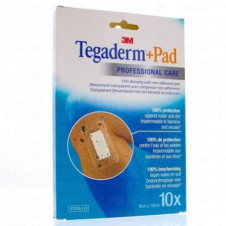 3M Tegaderm +Pad - Professional care - Pansement transparent avec compresse 10 pansements 9cm x 10cm