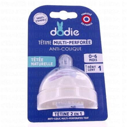 DODIE Tétine multi-perforée anti-colique 0/6 mois débit 1