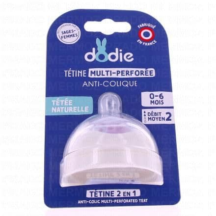 DODIE Tétine multi-perforée anti-colique 0/6 mois débit 2
