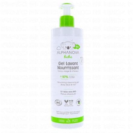 Gel lavant bébé sans parfum, sans sulfate, sans paraben et sans phenoxyethanol. Ce gel lavant à été spécialement conçut pour le corps, le visage et les cheveux délicats de votre bébé/enfant. Avec sa formule à base de tensio actifs doux (sans sulfate), riche en Aloe Vera bio et en Karité, il nettoie la peau tout en l'hydratant. Idéal pour les peaux les plus fragiles, sensibles et sèches, il est sans paraben, ni phenoxyethanol, phtalates, parfum ou huiles essentielles.