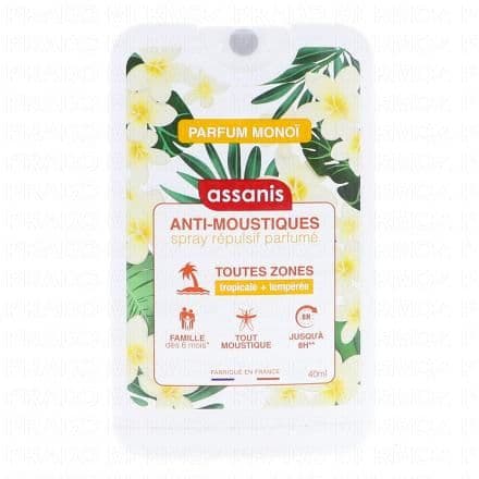 ASSANIS Spray Répulsif Anti-Moustiques parfumé monoï 40ml
