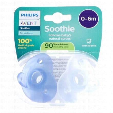 AVENT Soothie Sucettes nouveau né 0-6 mois bleue