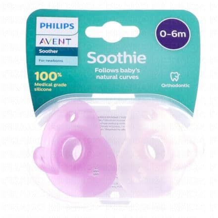 AVENT Soothie Sucettes nouveau né 0-6 mois rose