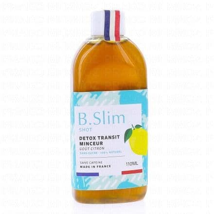 Séné, Mauve B. SLIM Shot Detox Transit Minceur Goût Citron 110ml est une préparation qui contribue au bon fonctionnement du tractus gastro-intestinal grâce à la présence de Séné et de Mauve.