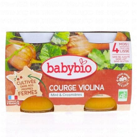 BABYBIO Légumes - Petit pot Courge violina +4mois 2x 130g