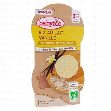 BABYBIO Desserts lactés - Riz au Lait de Vache Bio 2x100g dès 8mois