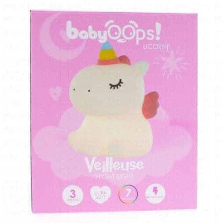 Veilleuse bébés / enfants. Cette veilleuse pour enfant est idéale pour passer des nuits paisibles. Avec ses 3 intensités de lumière et son dégradé de couleur, elle rassure votre enfant et veille sur lui durant la nuit. Une simple pression sur la veilleuse suffit pour allumer ou éteindre la lumière. Rechargeable grâce à son câble, pour ne jamais être en panne de lumière. Pratique à emporter elle deviendra le nouveau compagnon de nuit des enfants.