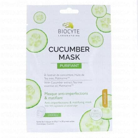 BIOCYTE Cosmétique - Cucumber mask purifiant sachet de 1 masque de 10g