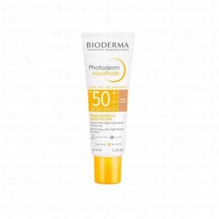 BIODERMA Photoderm - Aquafluide Crème solaire peau sensible SPF50+ teinte dorée 40ml