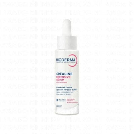 Concentré hydratant destiné aux peaux sensibles. Protection longue durée contre les agressions extérieures et atténue rides et ridules. Créaline Défensive sérum est un concentré hydratant apaisant anti-rides longue durée pour le visage et le cou, élaboré par BIODERMA pour les peaux sensibles et sensibilisées. Ce sérum visage agit sur les différentes origines de la sensibilité cutanée et du vieillissement prématuré causés par les agressions du quotidien. Ce sérum apporte une défense accrue et une hydratation intense aux peaux sensibles, leur redonnant résiustance et leur éclat naturel. Elle est peau moins fatiguée et les rides et ridules sont atténuées.Avec sa texture fluide & lactée ce serum ultra hydratant pénètre rapidement dans la peau pour apaiser et hydrater, même les peaux les plus sensibles et irritées.Enrichi en Carnosine et en Vitamine E, le sérum Créaline protège la peau des radicaux libres et des agressions extérieures. Le Tetrapeptide-10, ingrédient actif, stimule les protéines et les enzymes impliquées dans la protection de l'épiderme. Les Polyphénols de Sauge Rouge contenus dans la formule régulent l'inflammation épidermique induite par la pollution. La technologie DEFENSIVE et le polymère de fucose aident la peau à se défendre contre le phénomène d'inflamm'aging. Le sérum Créaline Défensive promet une réduction visible des rides et ridules, un teint ravivé, un apaisement immédiat et une hydratation pendant 24 heures. 84% des utilisateurs ont constaté une atténuation des rides et ridules.