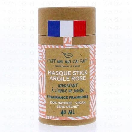 Masque hydratant à l’argile rose, pour le visage en format stick à l’huile de jojoba Le masque stick rose à l’huile de jojoba a un pouvoir hydratant. Les bienfaites de l’argile pour la peau ne sont plus à démontrer, protectrice, hydratante, purifiante, anti-rougeur et cicatrisante.