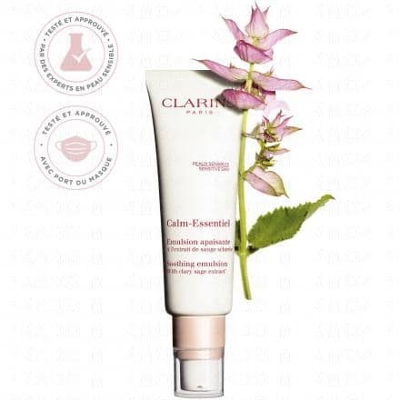 Emulsion apaisante visage pour peux sèches et déshydratées Un soin cocoon à 96% d’ingrédients d’origine naturelle pour apaiser les peaux sensibles et fragilisées. L’Emulsion apaisante ultra cocoon**, avec 96% d’ingrédients d’origine naturelle apaise immédiatement les sensations d’inconfort de votre peau (sécheresse, tiraillements, démangeaisons, sécheresse cutanée). Sa texture caresse onctueuse est enrichie en huile de camélia bio : elle hydrate intensément la peau et la protège des agressions extérieures. L’extrait de marrube blanc aide la peau à lutter contre les méfaits de la pollution… Votre peau est réconfortée, éclatante, son seuil de tolérance s’améliore jour après jour… Pour plus de confort, Clarins recommande d’y ajouter quelques gouttes de l’Huile restructurante. ** confort Le secret de ce soin visage ? L’extrait purifié de sauge sclarée* aux propriétés apaisantes qui aide à réduire les sensations d’inconfort, les tiraillements, les démangeaisons, les rougeurs et la sécheresse cutanée. *Sclaréolide, molécule purifiée issue de la sauge sclarée. Les + Clarins : - Un soin testé et approuvé par des experts en peau sensible. - Un parfum floral musqué spécialement développé pour les peaux sensibles. - Prévient et apaise les inconforts liés au port prolongé du masque****.- Des ingrédients essentiels pour une tolérance optimale.****Efficacité de l’émulsion testée & approuvée par 34 femmes du personnel hospitalier en situation de port prolongé du masque.Pour qui : Toutes les femmes ayant la peau sensible à la recherche de soins spécifiques pour apaiser les sensations d’inconfort et protéger leur peau. Informations complémentaires : Clarins s’engage à préserver la planète. Etuis en carton issu de forêts gérées durablement. Packaging intégrant du verre et/ou plastique recyclé. MADE IN FRANCE* (*Fabriqué en France).