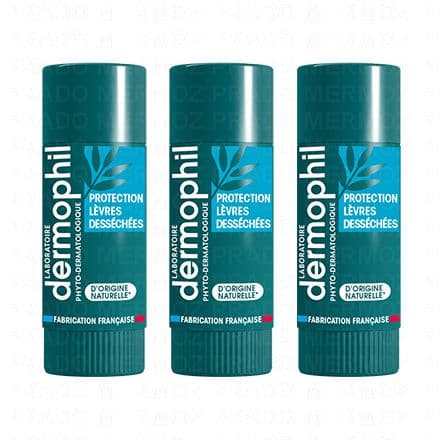 DERMOPHIL Stick protection des lèvres desséchées naturel lot de 3 sticks 4g