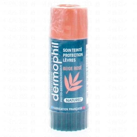 Soin hydratant et protecteur pour lèvres Dermophil Indien Soin Teinté Protection Lèvres est un soin hydratant et protecteur des lèvres au quotidien. Ce baume 2 en 1 colore délicatement les lèvres tout en nourrissant, apaisant et lissant les lèvres abîmées ou gercées grâce à ses actifs phyto de la formule : huile de noyaux d'abricots et huile de lin et les cires d'abeille et de carnauba pour prévenir le dessèchement.