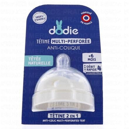 DODIE Tétine multi-perforée anti-colique +6 mois débit 4