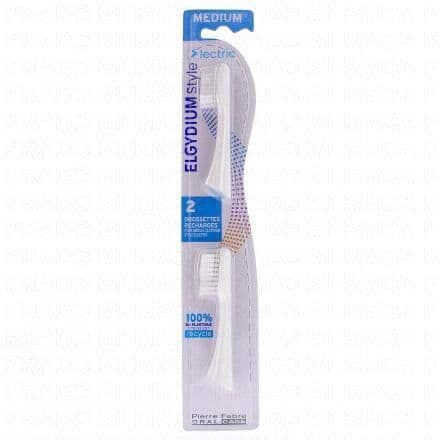 ELGYDIUM Style Electric – Recharge pour brosse à dents électrique médium