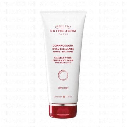 Gommage Doux exfoliant corps Institut Esthederm présente le Gommage Doux d'Eau Cellulaire, un exfoliant énergisant dédié au corps. Ce gommage doux pour le visage et le corps est idéal pour tous les types de peau en quête d'une exfoliation délicate et efficace. Il élimine les impuretés et les cellules mortes, révélant une peau plus douce, plus lisse et lumineuse.Les bénéfices de ce gommage sont multiples. Il affine le grain de peau, stimule le renouvellement cellulaire et prépare la peau à recevoir les soins suivants. Il est le soin parfait pour celles et ceux qui souhaitent retrouver une peau de bébé, douce et lisse.Doté d'une texture crémeuse et fondante, ce gommage exfoliant procure une sensation de confort et de bien-être lors de son application, transformant votre routine de soin en un véritable moment de plaisir.Le brevet EAU CELLULAIRE présent dans ce gommage, optimise la vitalité cellulaire et aide à préserver le capital jeunesse en reproduisant les qualités de l’eau que contient naturellement la peau. Des microbilles exfoliantes ont été ajoutées pour éliminer en douceur les cellules mortes, lisser la surface de la peau, et stimuler le renouvellement cellulaire. La promesse de ce gommage doux est de vous offrir une peau visiblement plus douce, plus lisse et plus lumineuse, dès la première utilisation. Il permet d'améliorer l'aspect de la peau de manière durable en stimulant le renouvellement cellulaire. De plus, il prépare la peau à recevoir les soins suivants, augmentant ainsi leur efficacité.