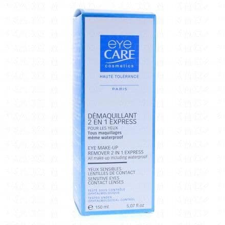Démaquillant waterproof Ce démaquillant biphasique, pour les yeux, élimine en douceur tous les types de maquillage, même waterproof.La phase grasse dissout le maquillage, la phase aqueuse élimine en douceur les impuretés et réveille les yeux fatigués grâce à l'eau florale de Bleuet, adoucissante.Parfaitement adapté à la physiologie de l’œil, il ne pique pas les yeux. Sa formule haute tolérance est adaptée aux yeux sensibles ou porteurs de lentilles de contact.