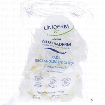 NEUTRADERM Pads rectangles de coton 8x10cm x180