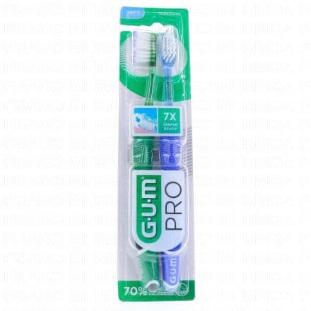 GUM pack de 2 brosses à dents technique pro soft Cette brosse à dents technique pro permets de nettoyer en profondeur et en douceur pour une meilleure santé des gencives.