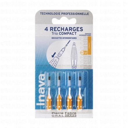 INAVA Trio Compact - Recharge Brossette interdentaire Orange étroit ISO 3 1,2mm x3