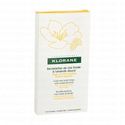 KLORANE Epilation - Bandelettes de cire froide à l'amande douce 6 bandes