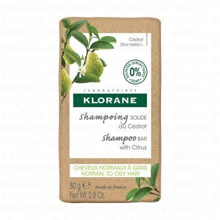 KLORANE Vitalité - Shampooing Cédrat solide 80gr
