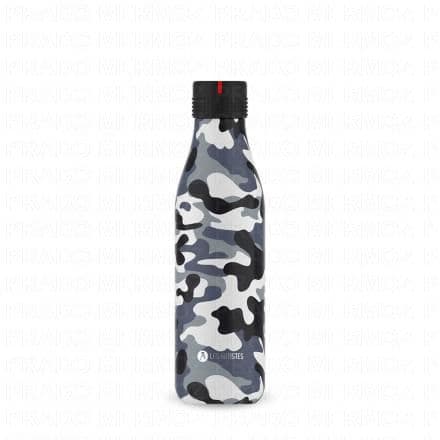 Bouteille isotherme ''Tattoo'' de 500ml Entrez dans le mouvement zéro déchet avec cette bouteille isotherme pouvant contenir 500ml de boisson chaude ou froide. Grâce à sa double paroi en acier inoxydable et incassable, la ''Tattoo'' garde votre boisson au chaud pendant 12h et au frais pendant 24h. Facilité pour l'insertion des glaçons.
