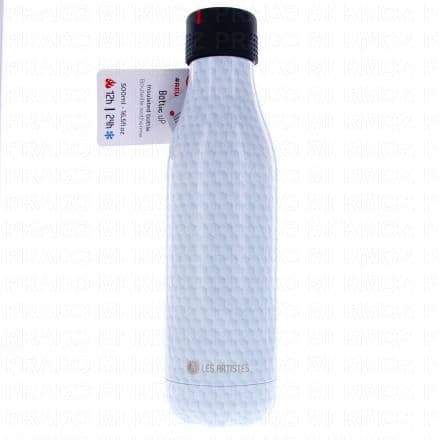 Bouteille isotherme ''Tattoo'' de 500ml Entrez dans le mouvement zéro déchet avec cette bouteille isotherme pouvant contenir 500ml de boisson chaude ou froide. Grâce à sa double paroi en acier inoxydable et incassable, la ''Tattoo'' garde votre boisson au chaud pendant 12h et au frais pendant 24h. Facilité pour l'insertion des glaçons.