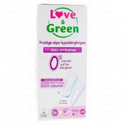 LOVE&GREEN Protège slip hypoallergéniques Anti-irritation x28