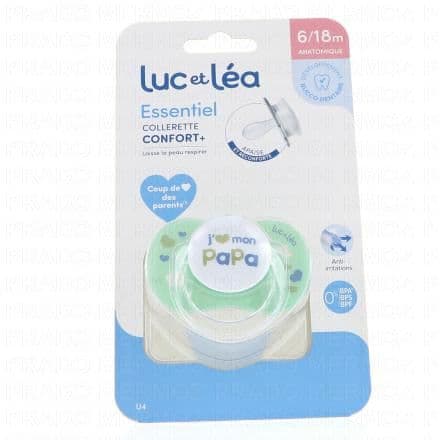 LUC ET LEA Essentiel collerette confort+ - Sucette 6-18 mois j'aime mon papa
