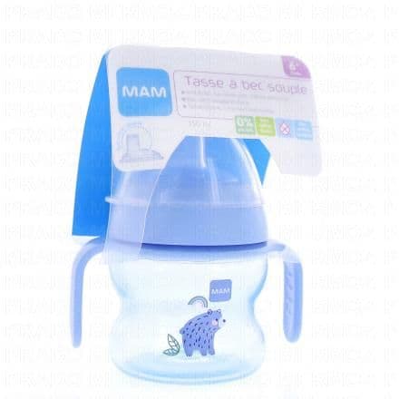 MAM Tasse apprentissage bec souple +6m 150ml bleu