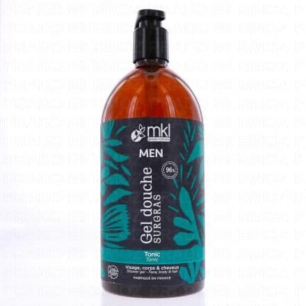 Gel douche TONIC surgras pour homme, aux notes vivifiantes aromatiques et boisées. Il nettoie en douceur la peau grâce à sa base lavante sans savon d’origine naturelle Notre gel douche, spécialement élaboré pour les hommes, offre une expérience revitalisante grâce au parfum mêlant des notes aromatiques et boisées. Sa formule douce, sans savon et d'origine naturelle, nettoie énergiquement la peau. Adapté à un usage quotidien, il est idéal pour le visage, le corps et les cheveux, et convient à tous les types de peaux.