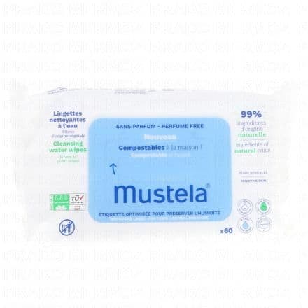 MUSTELA lingettes à l'eau bio x60