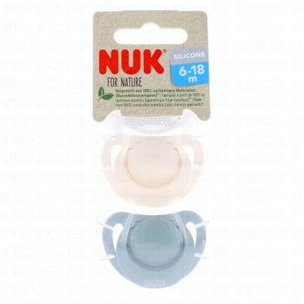 NUK For nature Sucettes vertes x2 6-18 mois eucalyptus