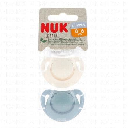 NUK For nature Sucettes x2 0-6mois eucalyptus