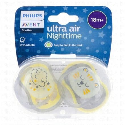 AVENT Sucette Ultra Air nighttime +18mois nuage/ours