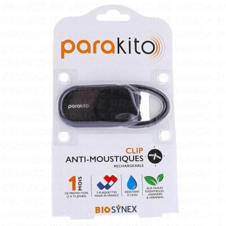 PARAKITO Clip Anti-Moustiques Rechargeable noir