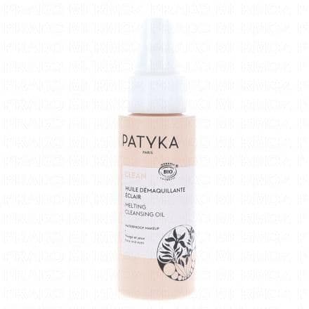 Huile démaquillante. Convient au maquillage waterproof. Riche en huile de Jojoba bio (non comédogène) Patyka vous propose un démaquillant efficace pour tous les types de maquillages (même le waterproof). Sa texture d'huile soyeuse s'émulsionne en lait au contact de la peau pour vous offrir un véritable moment de détente.