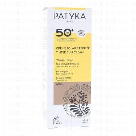 PATYKA Solaire Crème Solaire Teintée SPF50+ Médium Bio 40ml