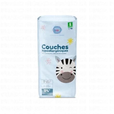 PHARMABABY Couches hypoallergéniques taille 5 - 11 à 25kg x40 couches