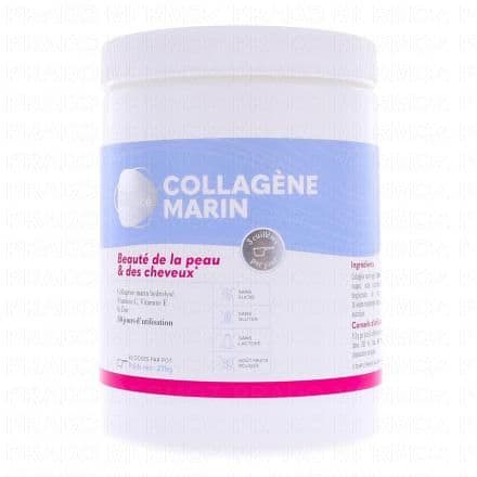 Vitamine C, Vitamine E, Zinc, Collagène Collagène marin en poudre beauté de la peau & des cheveux est un complément alimentaire qui contribue à la protection des cellules grâce à la présence de vitamine C et de vitamine E. Le Zinc favorise le maintien d'un peau normale.