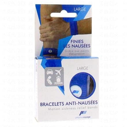 PHARMAVOYAGE Bracelets anti nausées x2 taille l bleu