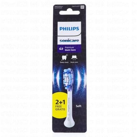 PHILIPS Sonicare G3 Premium Gum Care Recharge tête de brosse à dents 2+1 blanc