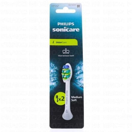 PHILIPS Sonicare Intercare - Recharge brosse Blanche x2 brossettes