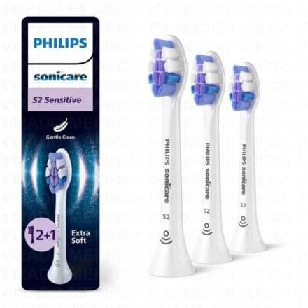 Les Têtes de Brosse à Dents Electrique Sonicare S2 permettent un nettoyage des dents et des gencives en profondeur tout en douceur. Les Têtes de Brosse à Dents Sonicare S2 Extra Soft permettent un brossage optimale des dents et des gencives.Elles éliminent en douceur la plaque dentaire et contribuent à protéger les gencives.Elles permettent un nettoyage en profondeur, même dans les zones les plus difficiles d'accès.Leur technologie BrushSync indique quand un changement de brossette est nécessaire.