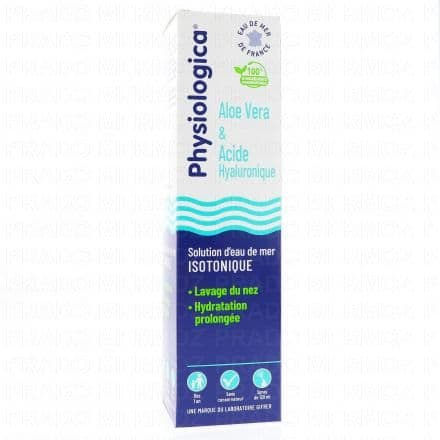 PHYSIOLOGICA Solution d'eau de mer isotonique aloe vera et acide hyaluronique 120ml