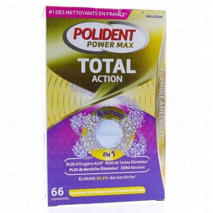 POLIDENT Power Max Total Action x66 Comprimés